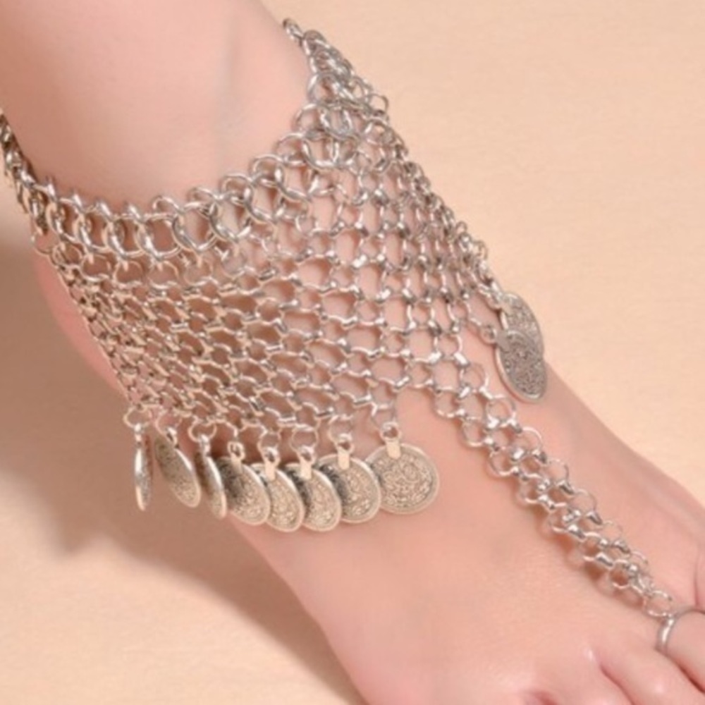 COPY - Boho Coin Fringe Anklet New